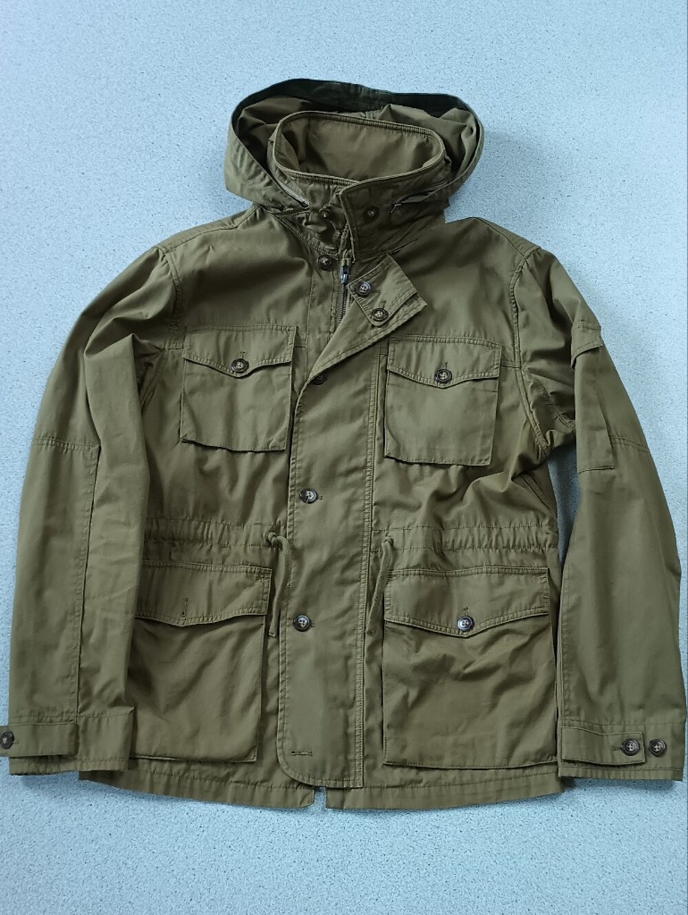 J. Crew Authentic Outerwear Military Field Jacket Hooded Olive Green Men's L